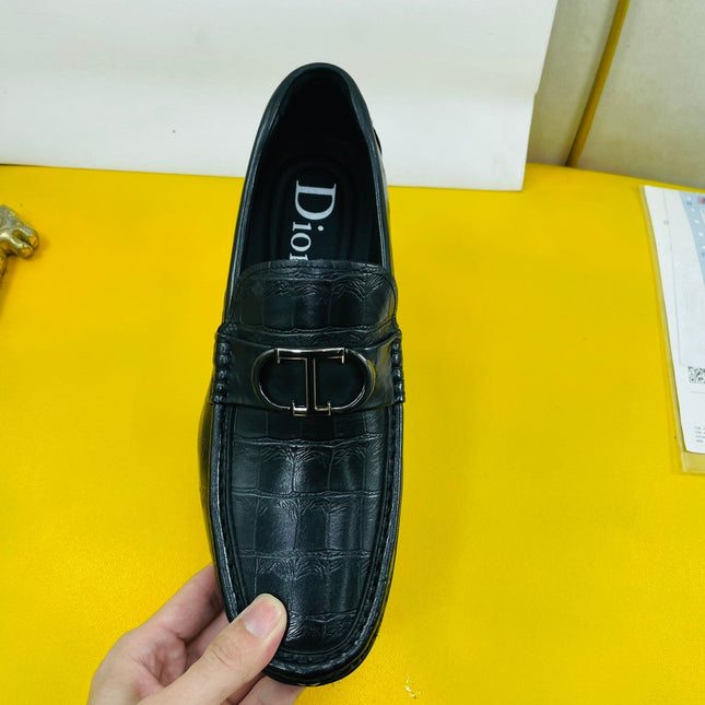 CD SYMBOL GRANVILLE LOAFER BLACK EMBOSSED CALFSKIN