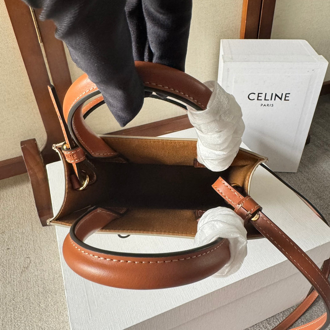 CP BAG MINI 21 VERTICAL CABAS BEIGE IN TRIOMPHE CANVAS
