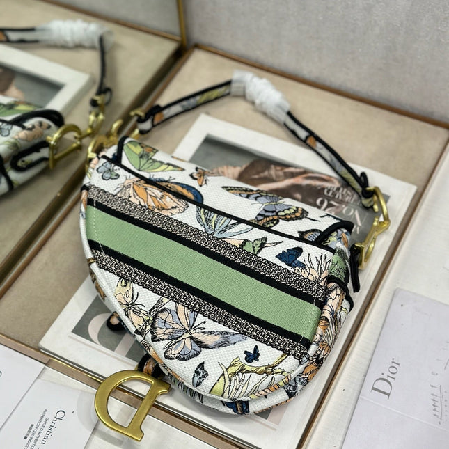 DIOR 26S SADDLE BAG 25 IN MUTICOLOR WOVEN FABRIC STYLE 3