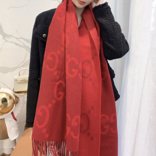 SCARF 200 CM IN CHERRY RED CASHMERE 396378