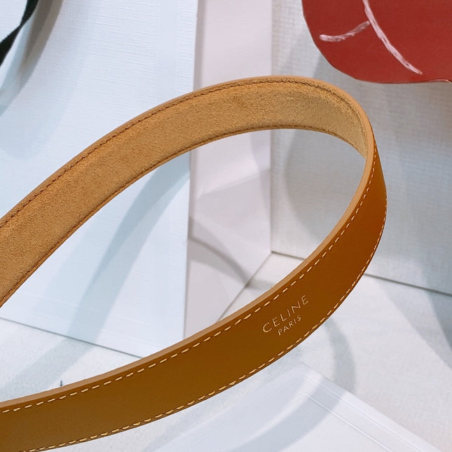 TRIOMPHE BELT 2.5 CM IN BROWN SUEDE GOLD HARDWARE 631598