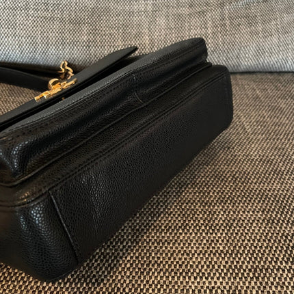 CHANEL 26S FLAP SHOULDER BAG 26 IN BLACK CAVIAR CALFSKIN GOLD HARDWARE