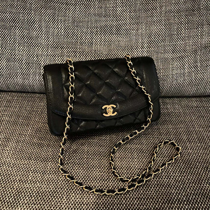 CHANEL 26S FLAP SHOULDER BAG 22 IN BLACK CAVIAR CALFSKIN GOLD HARDWARE