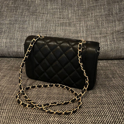 CHANEL 26S FLAP SHOULDER BAG 22 IN BLACK CAVIAR CALFSKIN GOLD HARDWARE