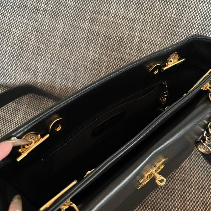 CHANEL 26S FLAP SHOULDER BAG 26 IN BLACK LAMBSKIN GOLD HARDWARE