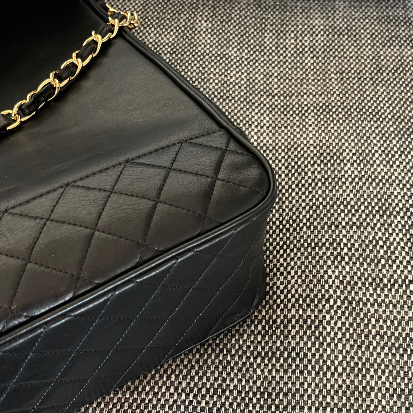 CHANEL 26S TOP HANDLE SHOPPING BAG 34 IN BLACK LAMBSKIN GOLD HARDWARE