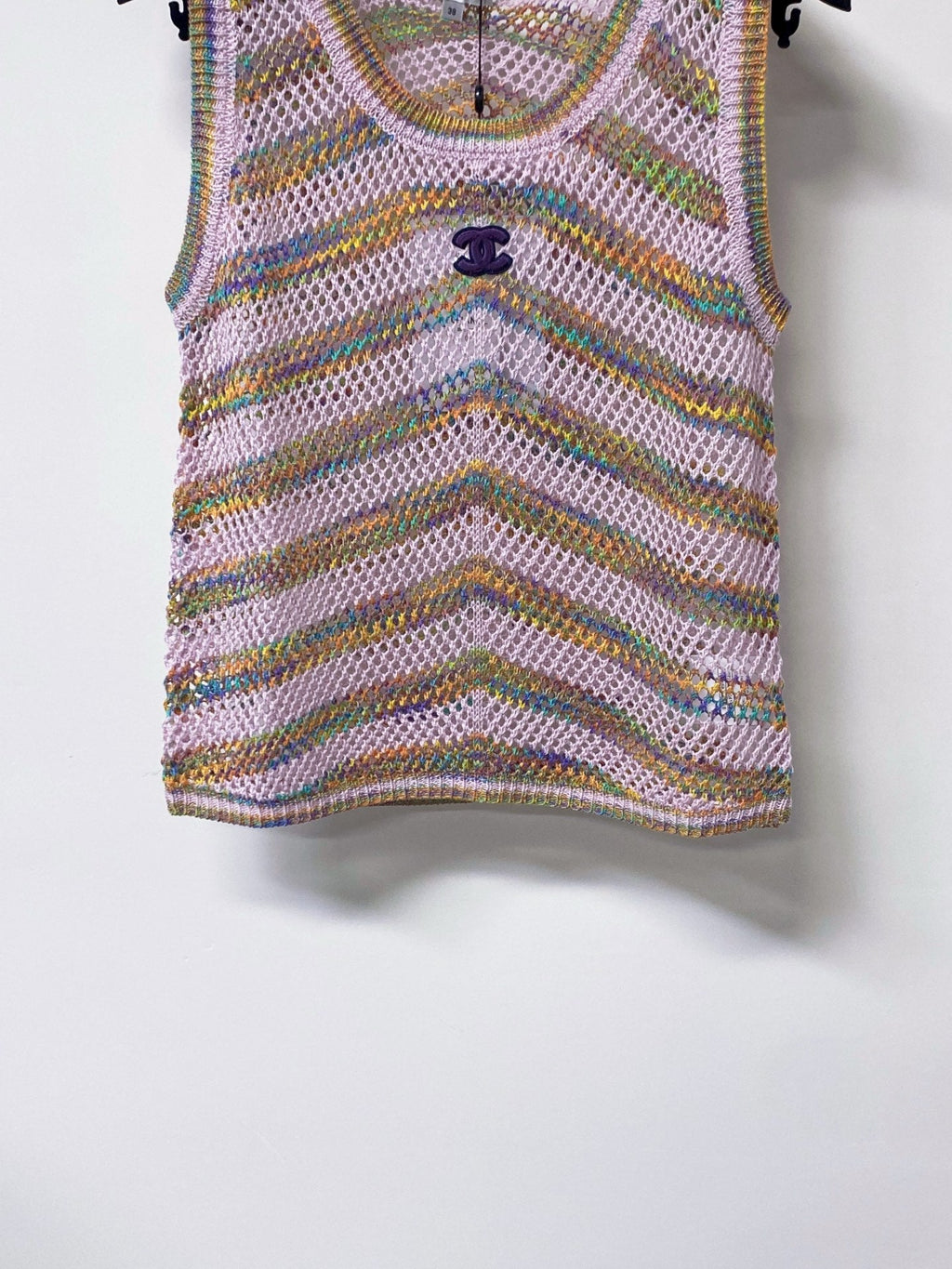CHANEL 26S OPEN KNIT STRIPED TOP STYLE 1241
