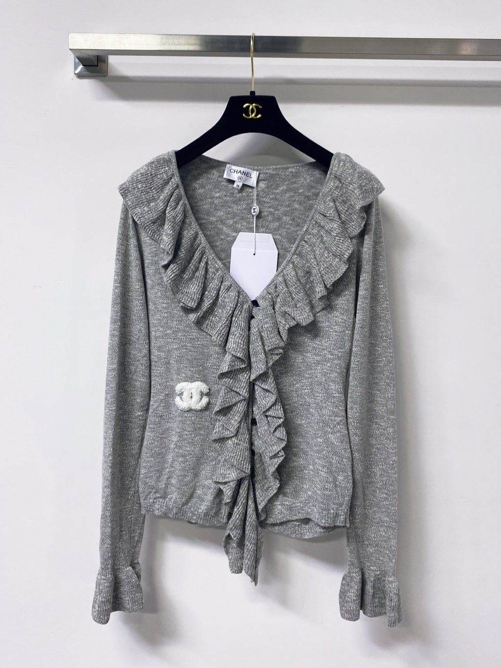 CHANEL 26S RUFFLE KNIT CARDIGAN 1309