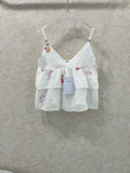 CHANEL RUFFLED SPAGHETTI STRAP TOP 272286