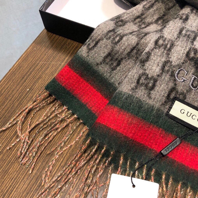SCARF 180 CM IN MONOGRAM MEDIUM BROWN CASHMERE 405327