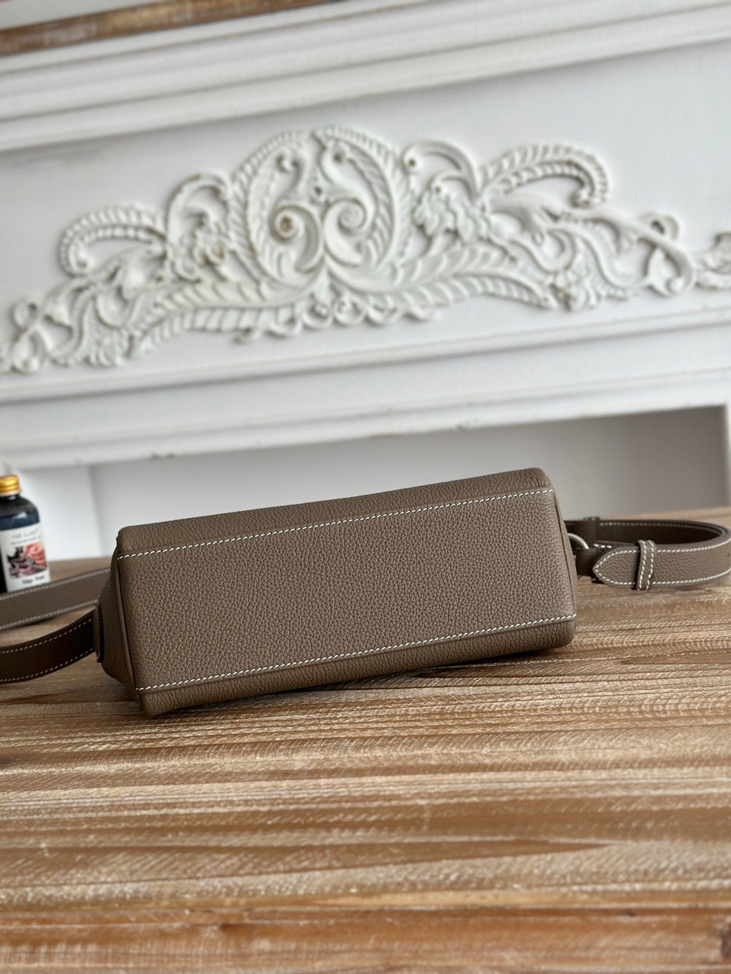 HM 25S KELLY MESSENGER 25 CM IN TAUPE BROWN TOGO WITH SILVER HARDWARE