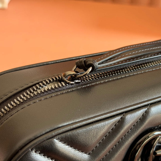 GG Marmont Small 24 in Black Calfskin and Hardware