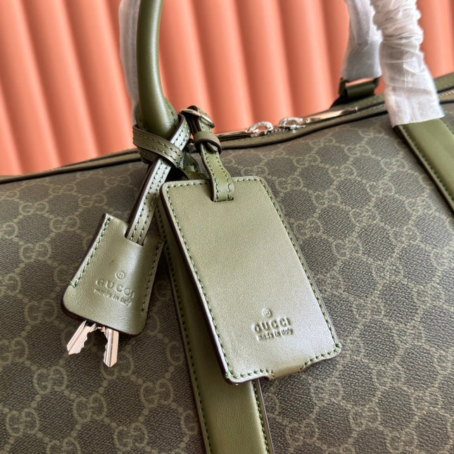 GUCCI 25S OPHIDIA MEDIUM BAG 52 CM IN MOSS GREEN CALFSKIN