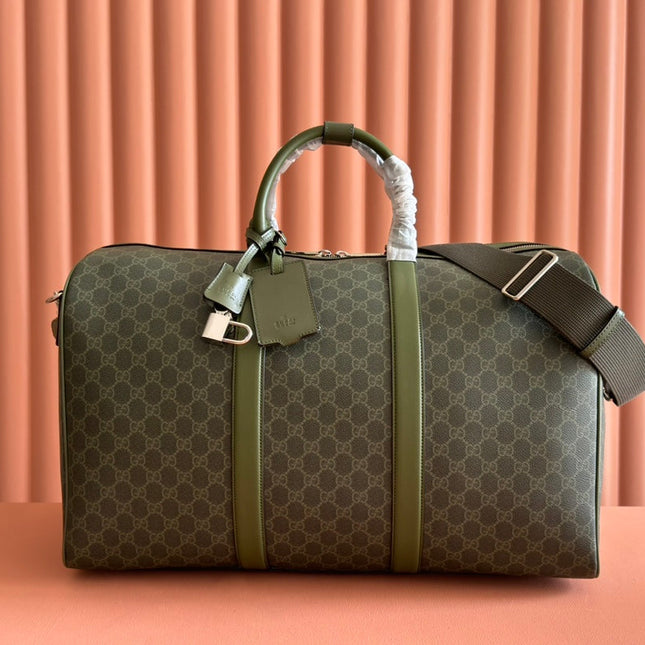 GUCCI 25S OPHIDIA MEDIUM BAG 52 CM IN MOSS GREEN CALFSKIN