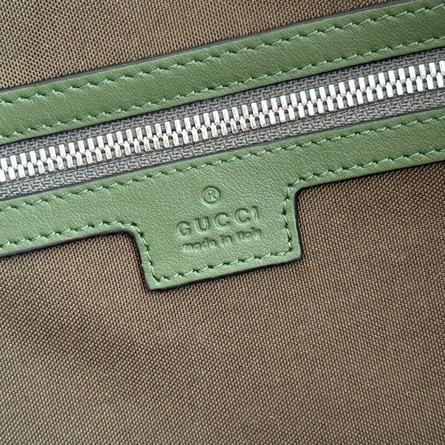 GUCCI 25S OPHIDIA MEDIUM BAG 52 CM IN MOSS GREEN CALFSKIN