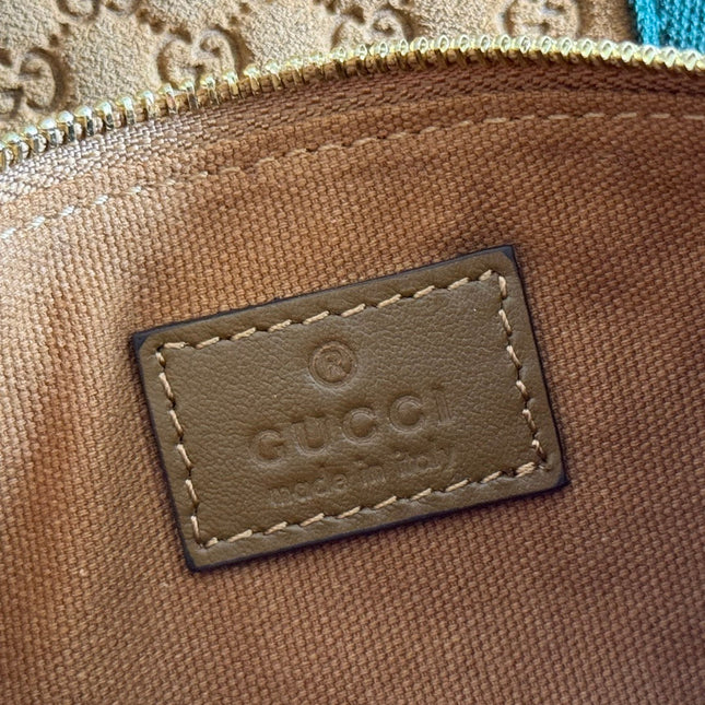 GUCCI 25S GIGLIO LARGE TOTE BAG 25 CM IN BROWN CANVAS