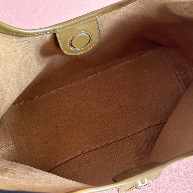 GUCCI 25S GIGLIO LARGE TOTE BAG 25 CM IN BROWN CANVAS