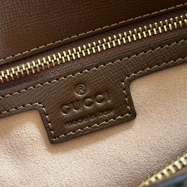 GUCCI 25S HORSEBIT 1955 MEDIUM SHOULDER BAG 29 CM IN BROWN CALFSKIN WITH GOLD HARDWARE