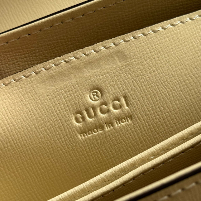 GUCCI 25S HORSEBIT 1955 MEDIUM SHOULDER BAG 22 CM IN CREAM WHITE CALFSKIN WITH GOLD HARDWARE