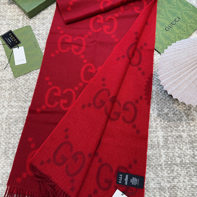 SCARF 200 CM IN CHERRY RED CASHMERE 396378