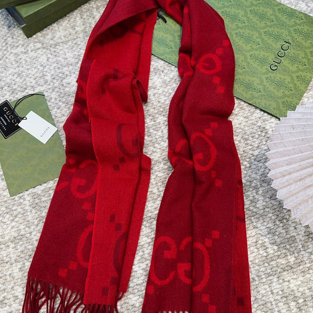 SCARF 200 CM IN CHERRY RED CASHMERE 396378