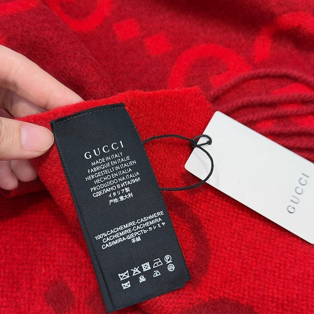 SCARF 200 CM IN CHERRY RED CASHMERE 396378
