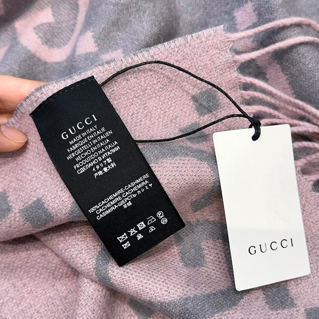 SCARF 200 CM IN LIGHT PINK MIX GRAY CASHMERE 396379