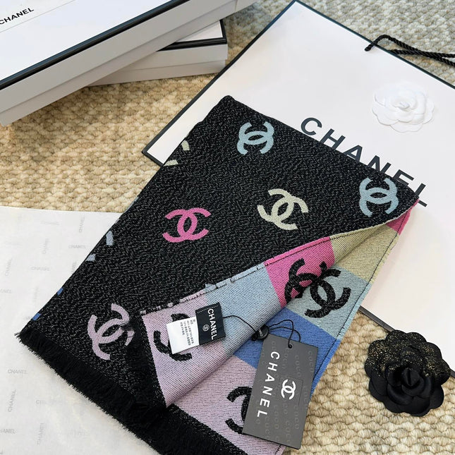 CHANEL 25S SCARF 187 IN CASHMERE 876277