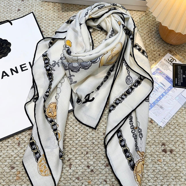 CHANEL 25S SCARF 140 CM IN CASHMERE SILK 943929