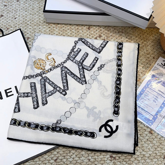 CHANEL 25S SCARF 140 CM IN CASHMERE SILK 943929