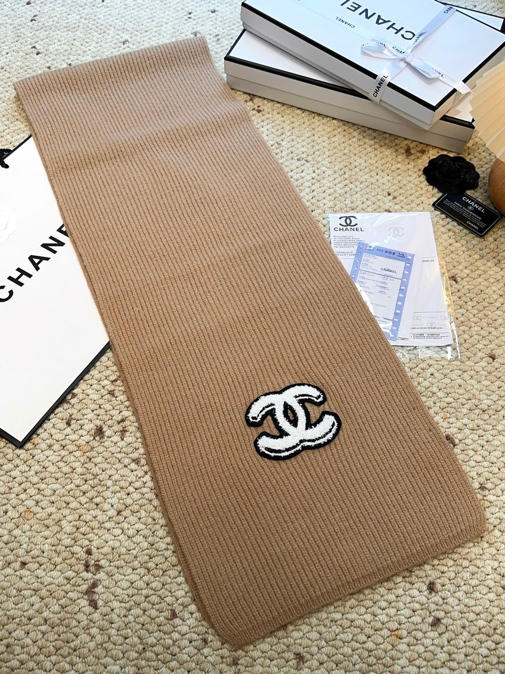 CHANEL 25S SCARF 175 IN CASHMERE 932232