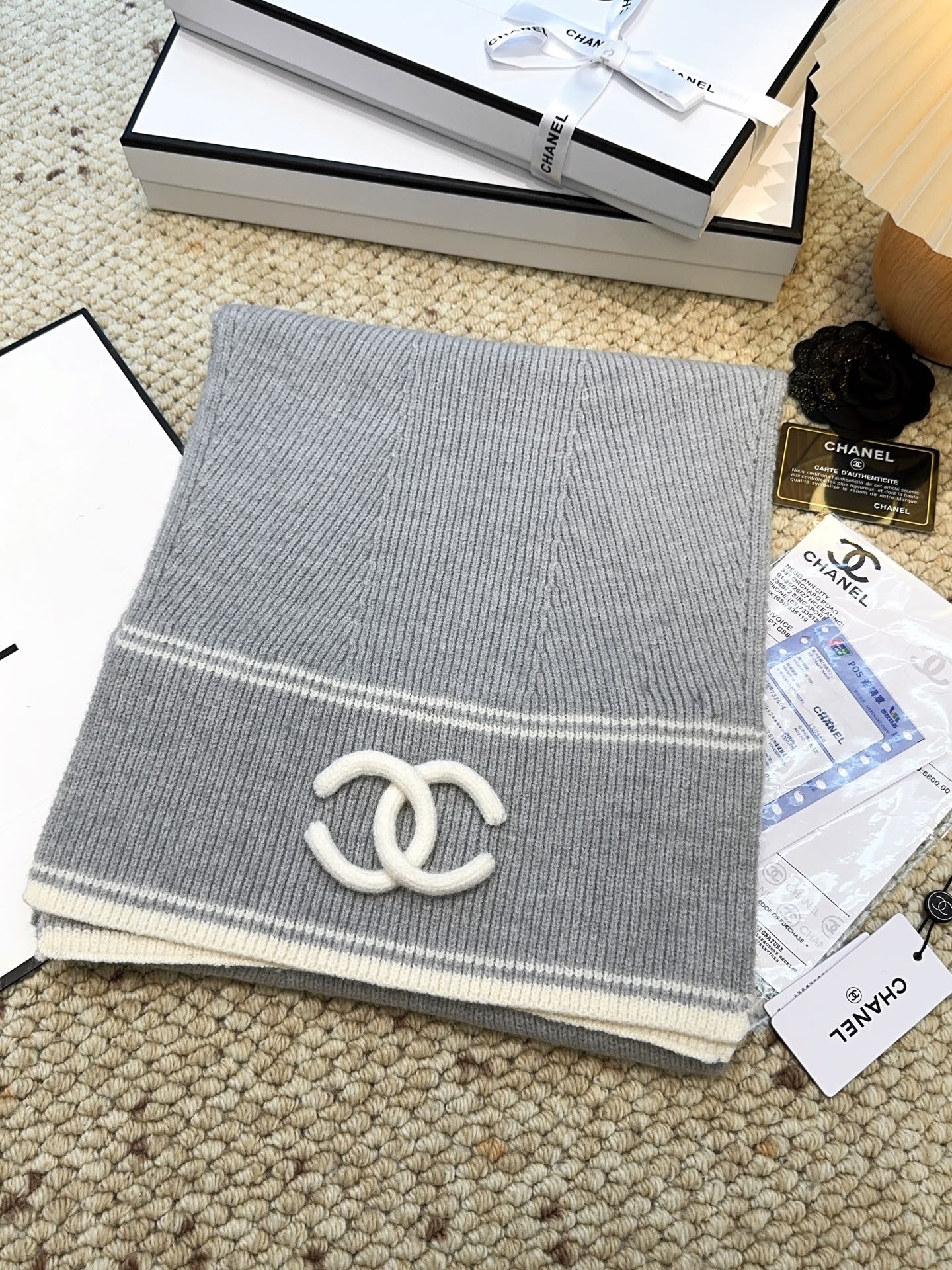 CHANEL 25S SCARF 175 IN CASHMERE 932234