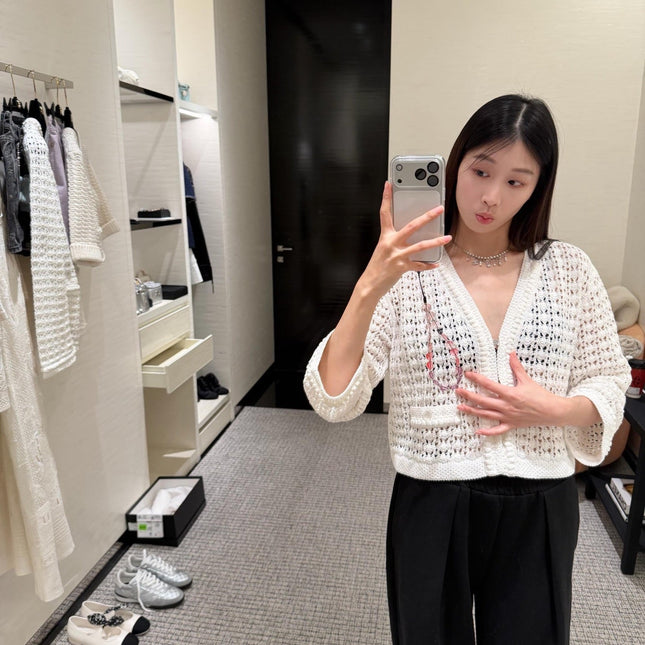CHANEL 25S OPEN-KNIT CARDIGAN 617
