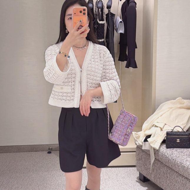 CHANEL 25S OPEN-KNIT CARDIGAN 617