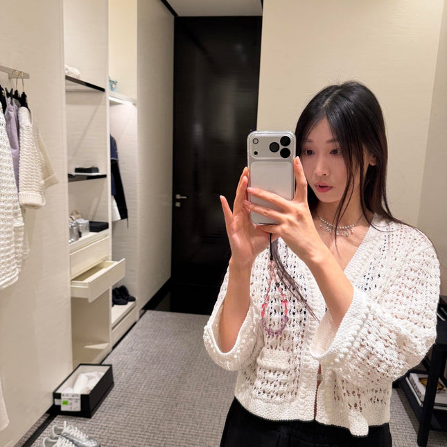 CHANEL 25S OPEN-KNIT CARDIGAN 617