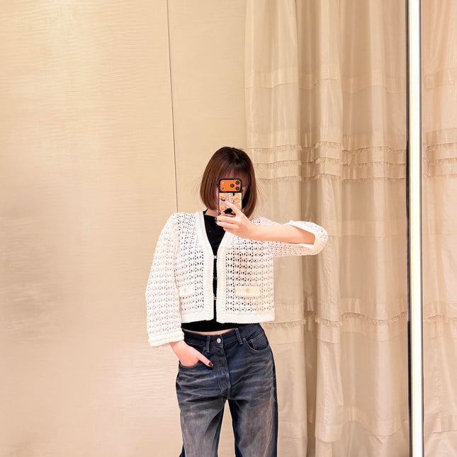CHANEL 25S OPEN-KNIT CARDIGAN 617