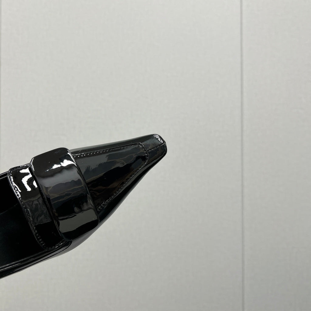 D'ORSAY PUMPS IN BLACK GLOSSY CALFSKIN