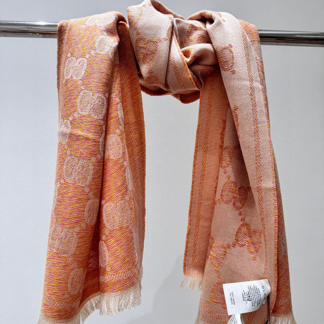 SCARF 195 CM IN MELON ORANGE WOOL  399810