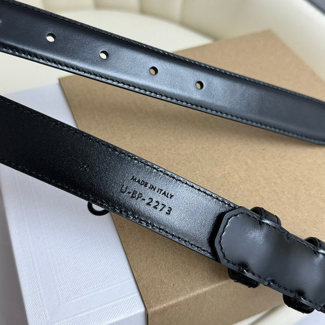 SMALL TRIOMPHE BELT 18 MM BLACK LEATHER GOLD HARDWARE