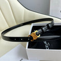 SMALL TRIOMPHE BELT 18 MM BLACK LEATHER GOLD HARDWARE