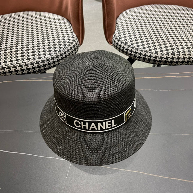 CHANEL 26S BOATER STRAW HAT 337950