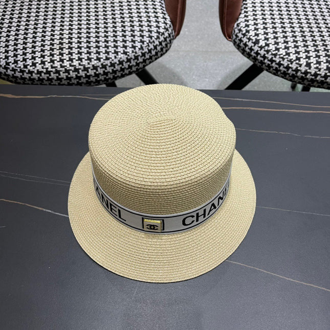 CHANEL 26S BOATER STRAW HAT 337948