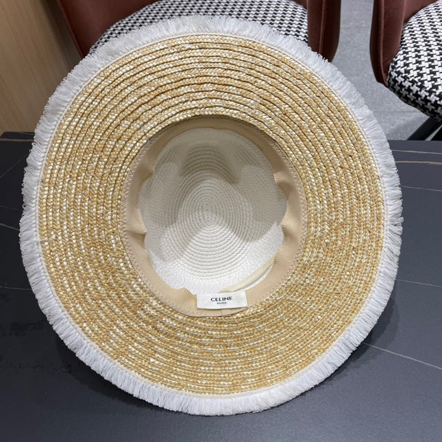 CELINE 26S WIDE-BRIM STRAW SUN HAT STYLE 136