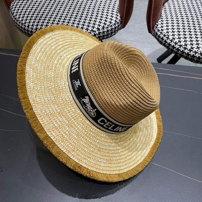 CELINE 26S WIDE-BRIM STRAW SUN HAT STYLE 139