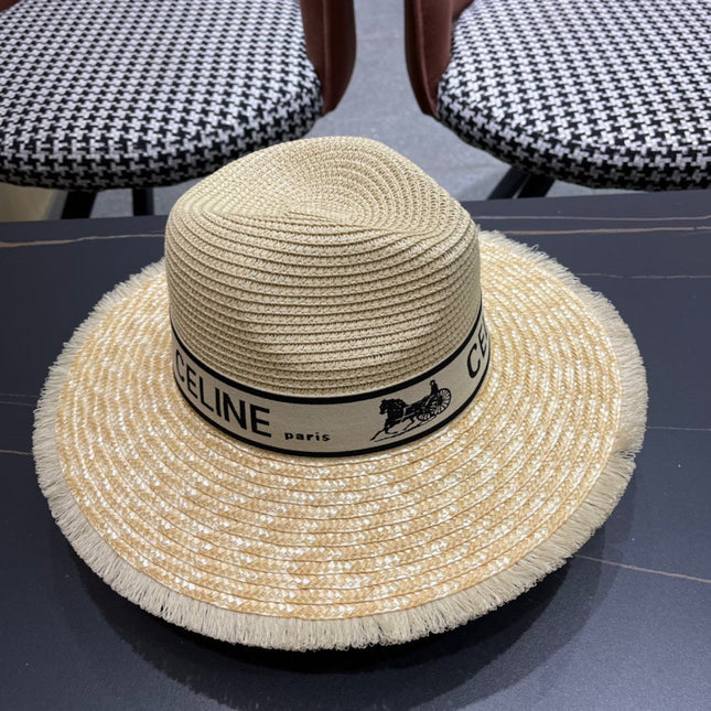 CELINE 26S WIDE-BRIM STRAW SUN HAT STYLE 138
