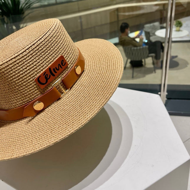 CELINE 26S STRAW BOATER HAT STYLE 142