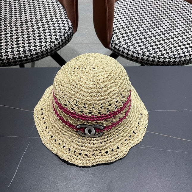 CHANEL 26S RAFFIA BUCKET HAT 335844