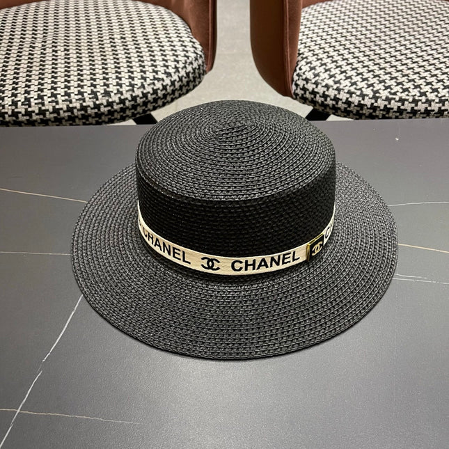 CHANEL 26S STRAW BOATER HAT 335740