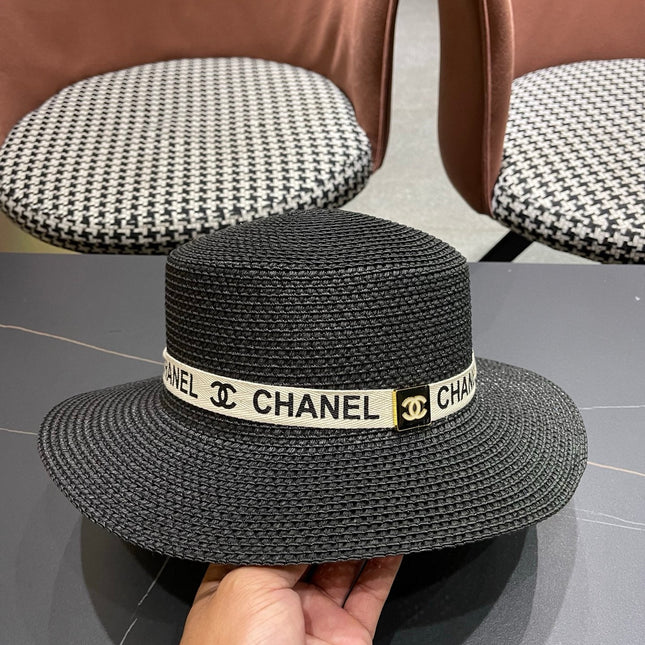 CHANEL 26S STRAW BOATER HAT 335740