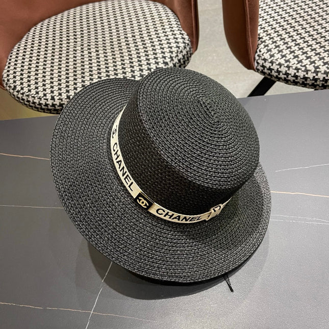 CHANEL 26S STRAW BOATER HAT 335740